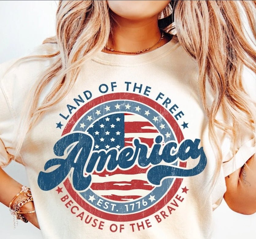 America Land of Free Unisex Adult Tee - Attitudes and Gratitudes