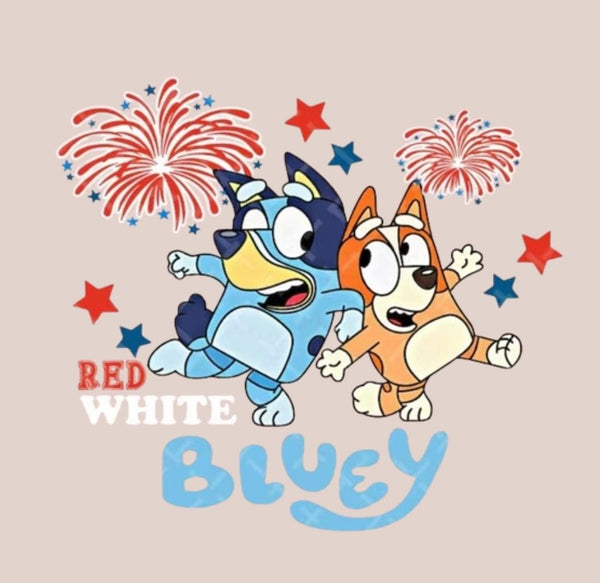 Red White and Bluey Tshirt - Attitudes and Gratitudes